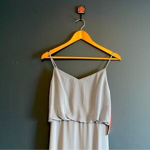 #Levkoff Dress, slate blue, full length, size 0 extra length